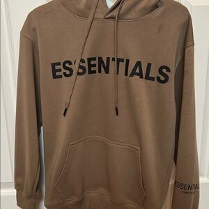 Essentials Tan Sweatshirt with Relaxed Fit and Logo
